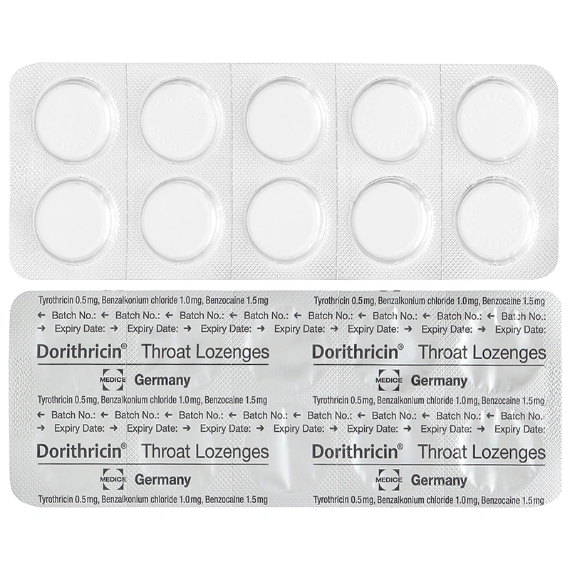 Viên ngậm Dorithricin trị viêm họng, đau họng (2 vỉ x 10 viên) - 8